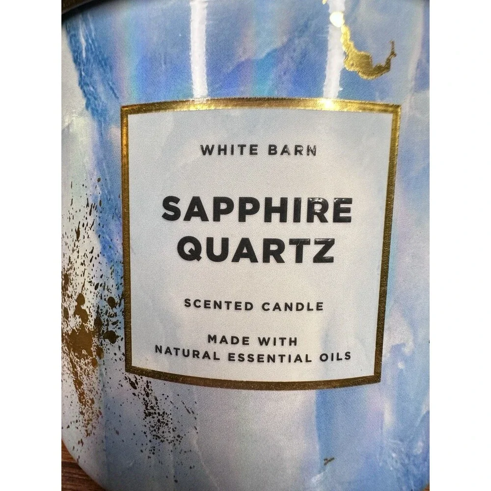 Bath & Body Works White Barn Candle Sapphire Quartz 14.5 oz 3 Wick